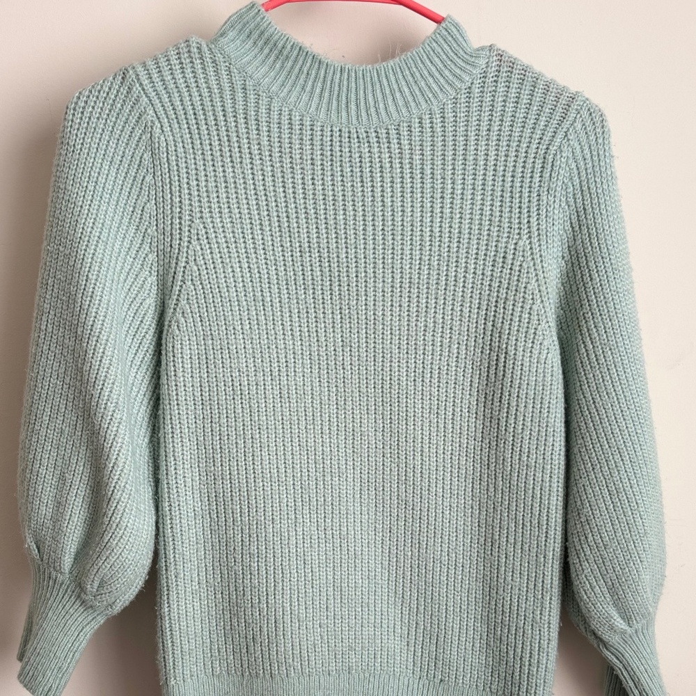 Light Blue knit mock neck sweater